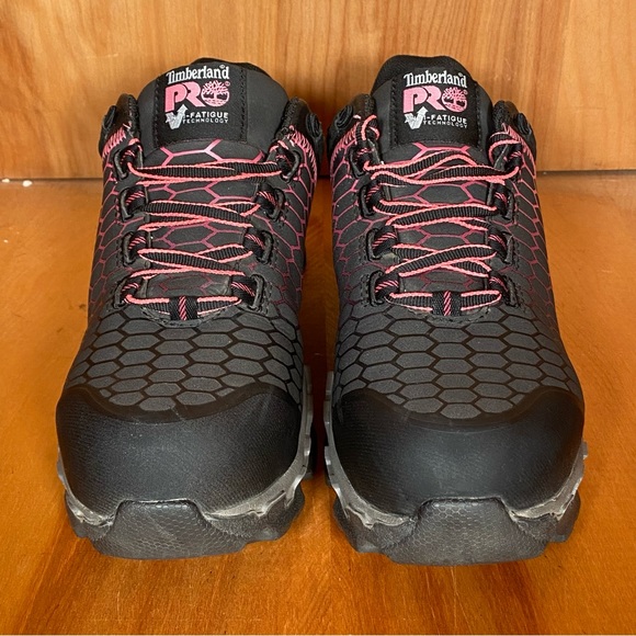Womens 7 Timberland Pro Powertrain Sport Alloy Toe Athletic Shoes Black SEF1589 - Picture 2 of 8